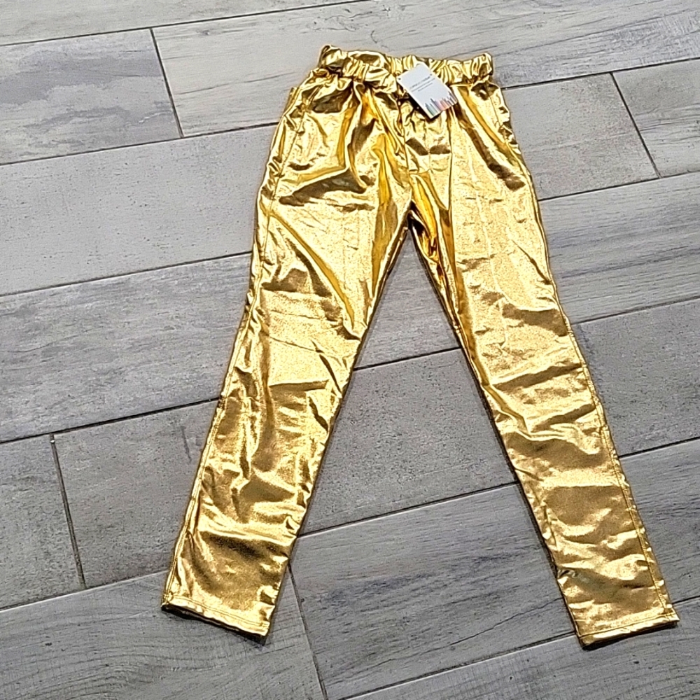 Speerise Gold leggings high end dance and custom clothin company  size medium#17